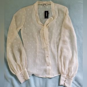 NWT Express Sheer Blouse with Bow